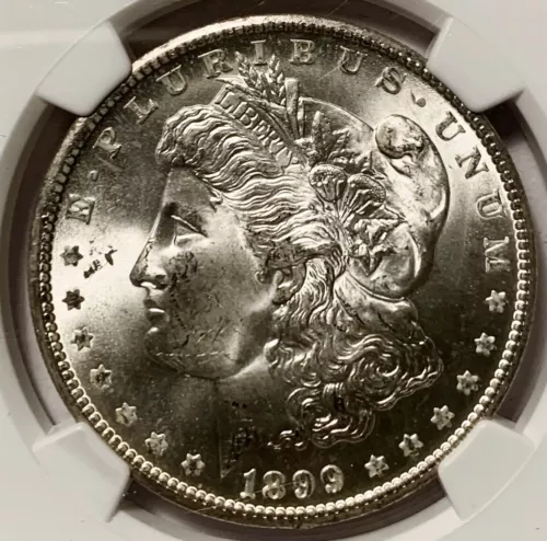1899 O Morgan Silver Dollar  Blast White Fantastic Surfaces NGC MS65