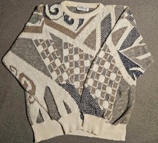 VTG Jantzen Sweater Mens Large Colorful Pullover Crew Neck Grandpa Made in USA