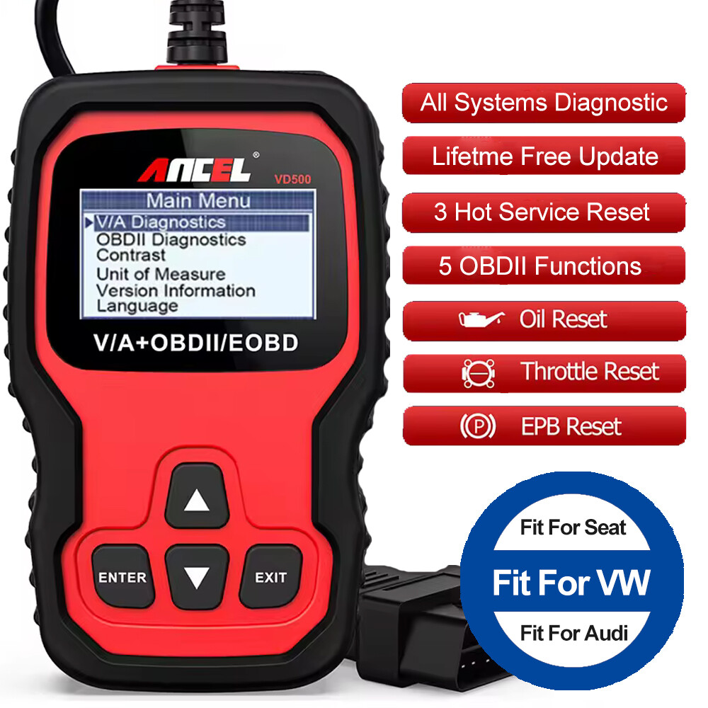 2025 Profi Diagnosegerät KFZ OBD2 Scanner ABS SRS EPB Oil Fit für VW Audi