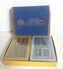 Vtg Pittsburgh Home Savings Butler Office Playing Cards 2 Decks Promo Blue Case