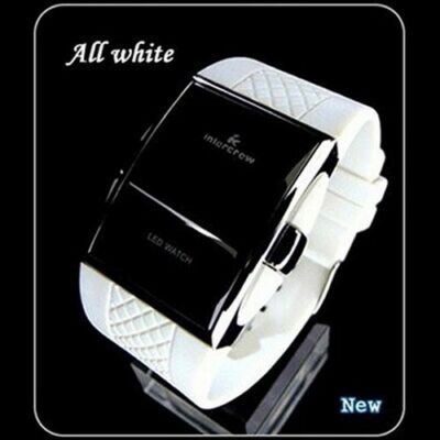 LED Retro Rechteck Unisex Klassische Digital Uhren Neu Männer Quarz Armband