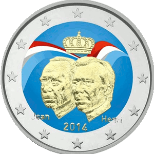 2014 Luxembourg 2 Euro Uncirculated Coin /"Grand-Duke Jean/'s Accession 50 Years/"