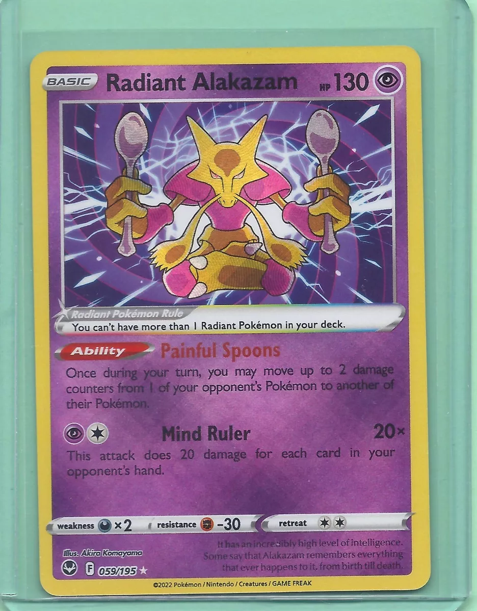 Radiant Alakazam Pokemon Pokémon Card, Hobbies & Toys, Toys