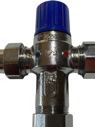 Jones Stephens, C77468LF Plumbite Fittings Push On Thermostatic Mixing Valve,1/2 - Picture 5 of 10