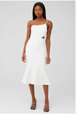 open lace back dress White Pearl Dress for Women