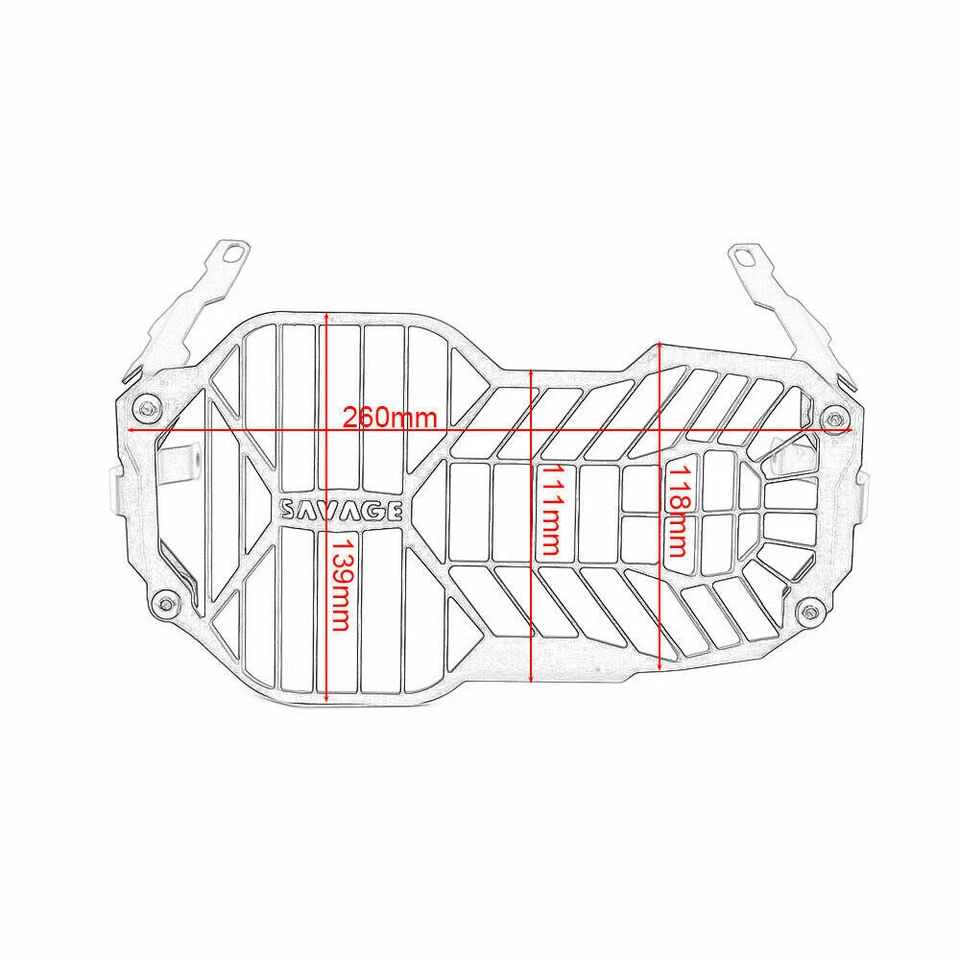 For BMW R1200GS / ADV Front Headlight Guard Protector Cover Aluminum 2013-2016 Foto 3 de 4