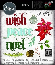 Tim Holtz "VAULT, HOLIDAY CLASSICS" Sizzix Thinlits Dies 666716 Holiday 2024
