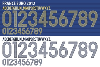 Name&Number Set For France Euro Cup 2012 Home/Away Retro Football Soccer