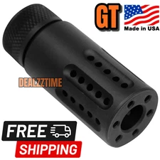 GT BLACK 3" Compensator black 1/2x28 TPI brake 9mm Slips over & Treads at 1.25"