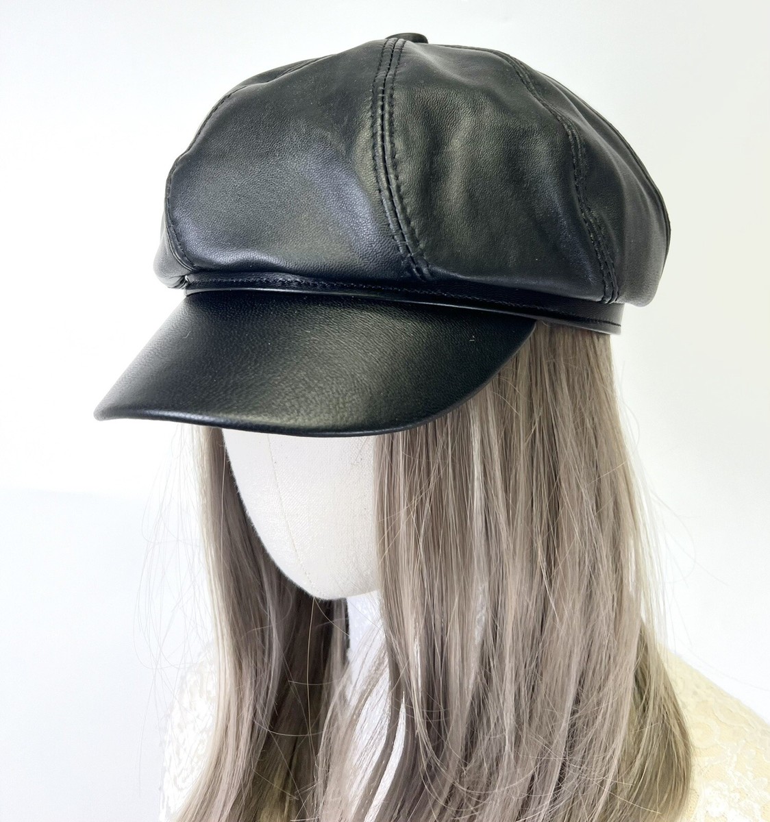 New 100% Genuine Lambskin Leather Baggy Newsboy Cap / Hat | eBay