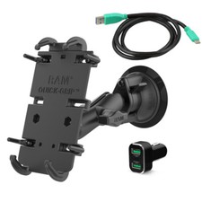 RAM Mount Quick-Grip XL Powered Type-C Suction Cup Mount RAM-B-166-PD4-2QCCIGU