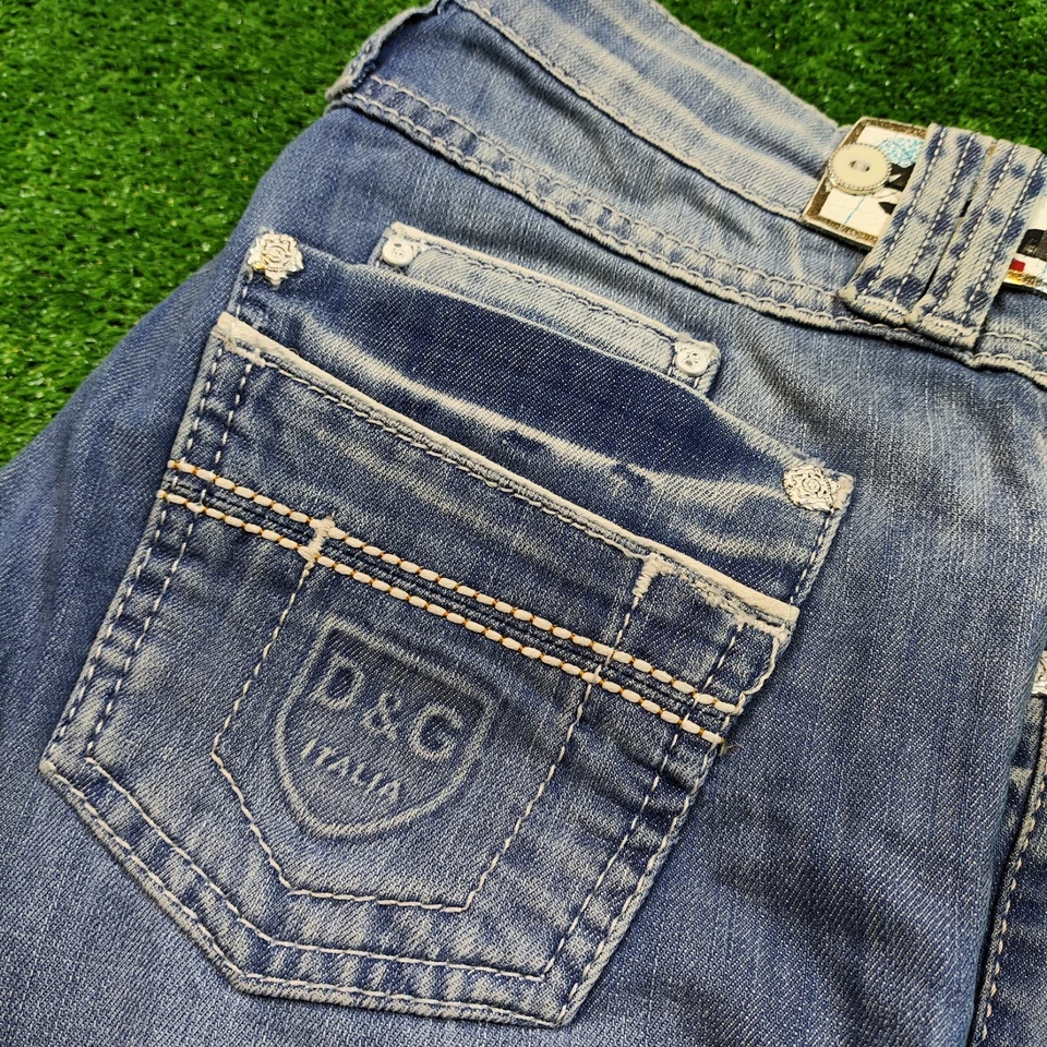 Dolce & Gabbana Jeans Hombres 27 Azul Desteñido Ajuste Apretado Pierna Recta ... - Imagen 2 de 4