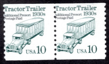 * US # 2457 (1990) 10c - MNH {Tractor Trailer} EFO: Misperf'd coil