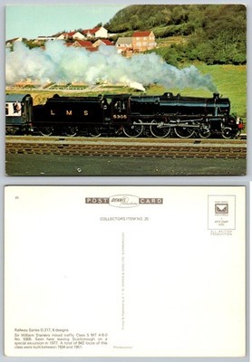 LMS 5305 Steam Train Scarborough Postcard 1977 Dennis Productions
