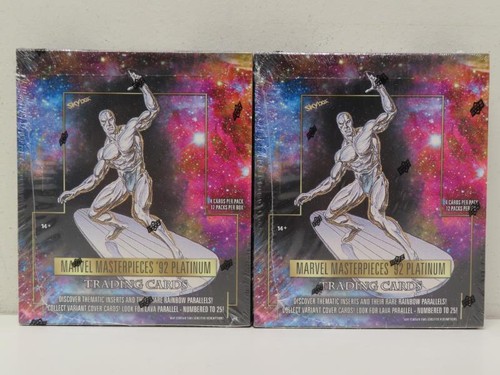 (2) Lotto 2024 Upper Deck Marvel Masterpieces '92 Platinum Sigillato Hobby Box