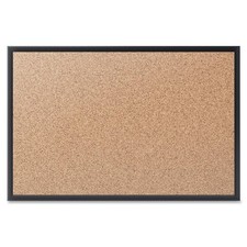 Quartet Bulletin Board - 18" Height X 24" Width - Natural Cork Surface - Black