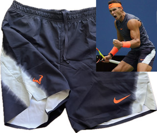 Pantalones cortos de tenis para hombre Nike L Gladiator Premier 7" Nadal US Open 2018 negros GRANDES