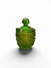 Mckee Depression Green Sugar Bowl With Spoon Hole In Lid Vintage