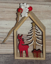 Christmas ornament Woodland Reindeer Tree Cut Out made of wood B134