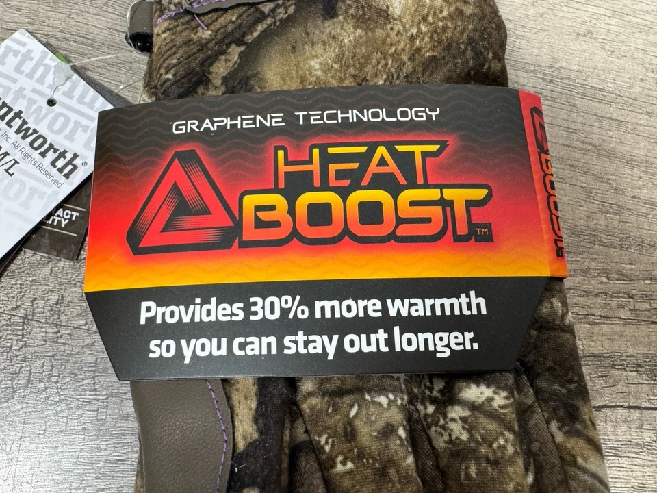 Huntworth Women's Heat Boost Hunting 5-Finger Glove Realtree APX Camo Size M/L - Image 4 of 4