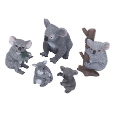 5Pcs Koala Figure Cute Different Styles Lifelike Rich Details Soft Plastic Koala