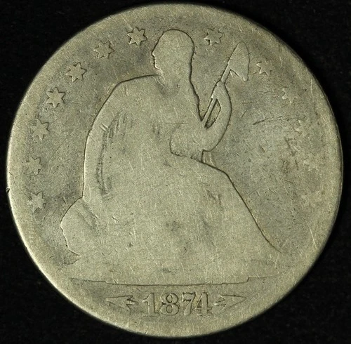 1874-P Seated Liberty Half Dollar — photo from the most recent tracked eBay sale