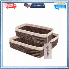 Toilet Paper Basket for Toilet Tank, Beige & Black Brown, 3 Pack