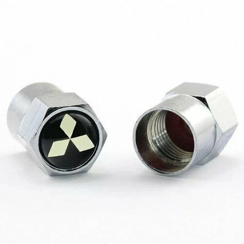 Compatible con Tapas de vástago de válvula de neumático Mitsubishi 4 piezas aluminio anodizado plateado Foto 2 de 4