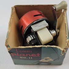 Pianeta Corona Vintage n. Mulinello da Pesca 11 Spin-Casting, Raro Colore Rosso, Ottime Condizioni