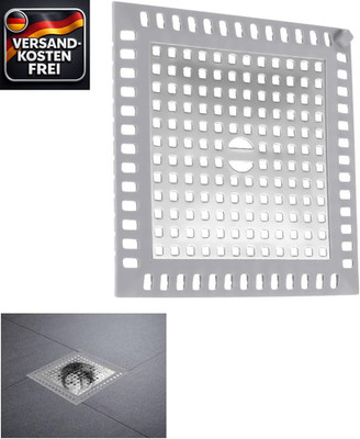 Haarfänger Dusche Edelstahl - Abflussfilter für Bad & Küche, 120mm quadratisch