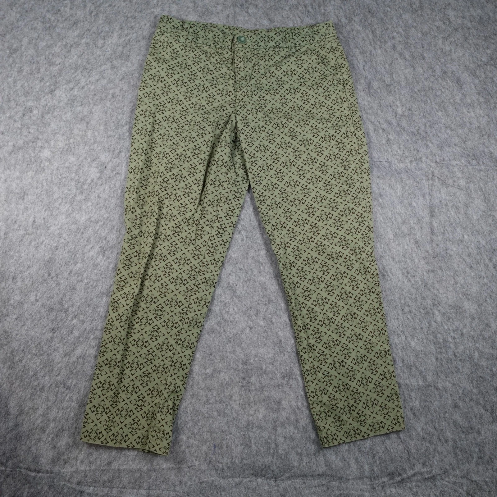 Patagonia Pant Womens 4 Green Geometric Stretch All Wear Capris Cropped Chino