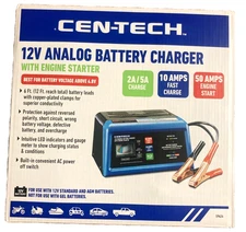 CEN-TECH 2/10/50 Amp, 12V Analog Charger with Engine Start 59424