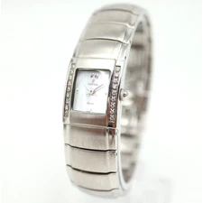 Festina Womens Silver Tone Watch 17mm MOP Rectangle Dial Stainless Steel Working
