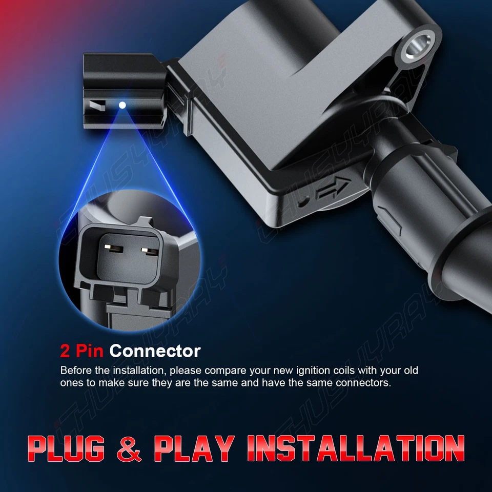 8 Ignition Coil & 8X Iridium Spark Plug For 2004-2014 Ford E-250 4.6L V8 - Image 3 of 4