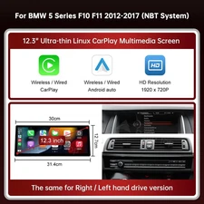 12.3" Ultra-thin Wireless CarPlay Touch Screen Multimedia For BMW F10 F11