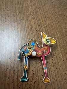  Brooch Pin: Camel Yossi Steinberg. Hand Painted Acrylic Resin 