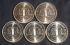 FIVE (5) BULLION DIRECT 1 OZ .999 SILVER ROUNDS ( 5 OZ TOTAL)  LOT 170942
