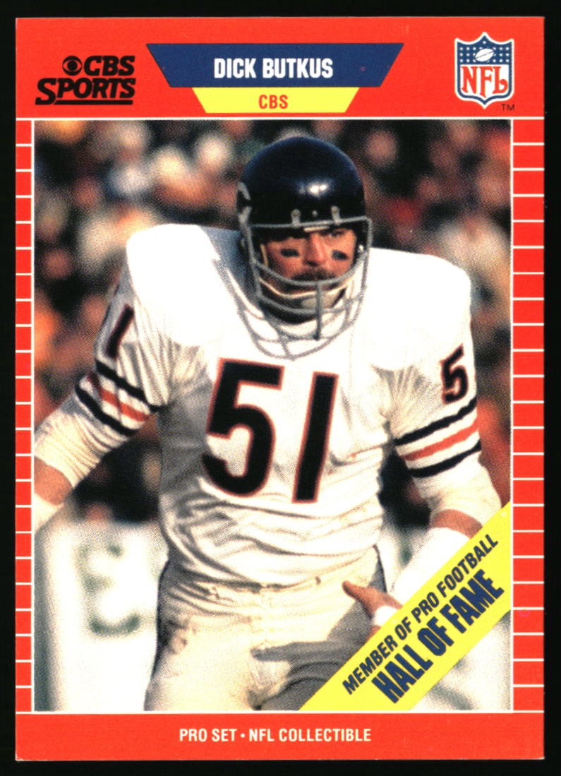1989 Pro Set Dick Butkus #15 Announcer Collectibles Chicago Bears