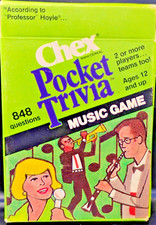 music trivia cards Chex brand cereal pocket game NIP cards unused circa 1980s