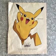 Pokemon PIKACHU 2000 Vintage Got Milk Magazine Ad Advertisement 7.5x10.5