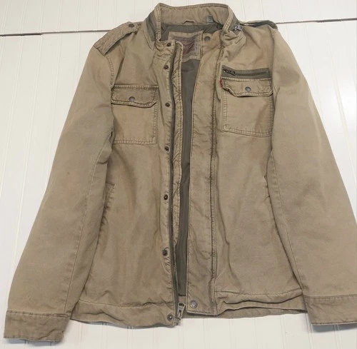 Levis Military Trucker Style Canvas Green Jacket Size XL Zipper& Button  - product listing photo