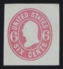 CKStamps: US Cut Square Stamps Collection Scott#U62 Unused H NG Tiny Thin