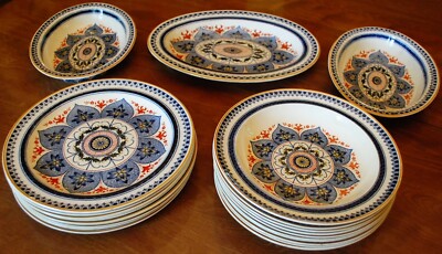 21 pc Set ANTIQUE WEDGWOOD CHESTNUT Aesthetic Creamware China 1877 Plates/Bowls
