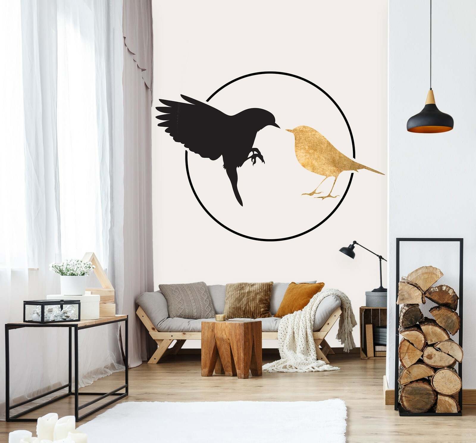 3D Black Golden Bird O279 Wallpaper Wall Mural Self-adhesive Boris Drasch Fay