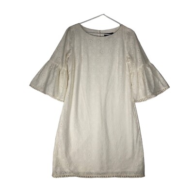 Jessica Howard white islet lace dress with bell sleeves Size