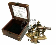 Sextant Instrument Real Heavy Sextant with Wooden Box | "Kelvin & Huges" Sextant