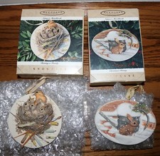 Set of 2 Hallmark Keepsake Ornaments Nature's Sketchbook Marjolein Bastin - New 