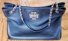 Tory Burch Britten Leather Tote/black/Great condition/pristine condition