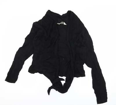 Gallery Damen Strickjacke schwarz V-Ausschnitt Baumwollmischung Größe M