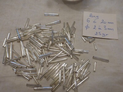 Lot De Perles Anciennes En Verre Argenté – 25 Grammes, Tube 20 Mm, Fond De Stock Français